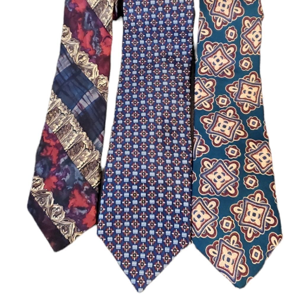 Christian Dior Oscar De La Renta Luxury Brand Silk Tie Lot